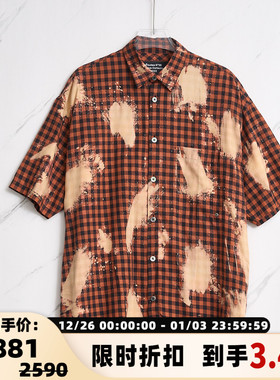 ETUDES 潮流都市男士复古格纹短袖衬衫银泰百货精品 301596