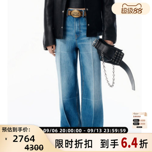 ALEXANDER WANG 女士显瘦水洗直筒牛仔裤银泰百货 301574