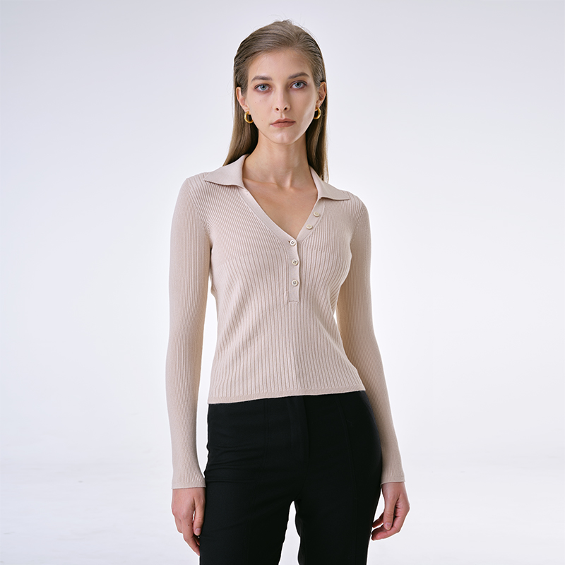 INSPIRE休闲修身收腰长袖