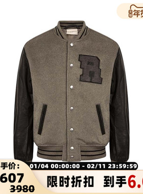 The Last Redemption 王大陆男女同款羊毛真皮棒球夹克301460
