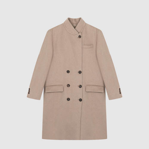 BC/BRUNELLO CUCINELLI 女士立领羊绒通勤大衣外套银泰301604