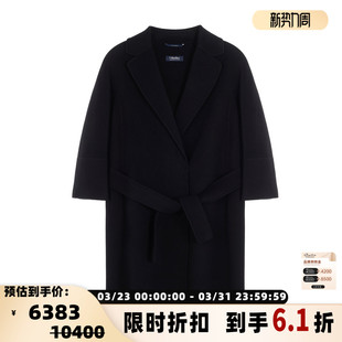 领系带羊毛单排扣大衣银泰百货 女士西装 301574 MARA MAX