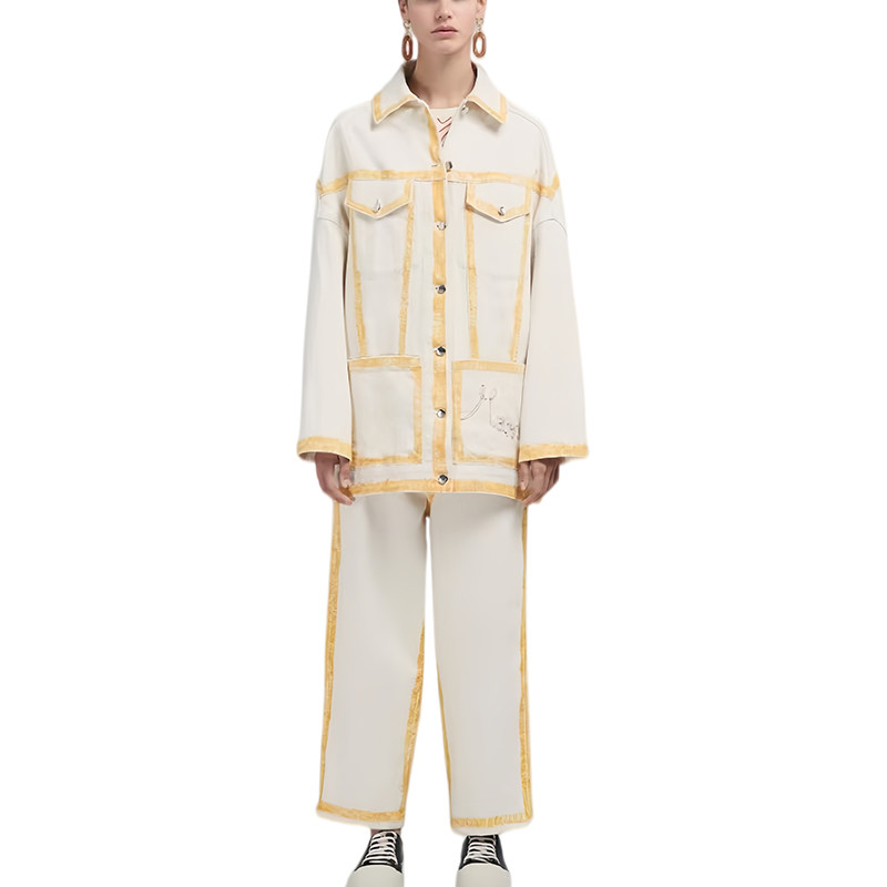 MARNI 春夏款女士廓形oversize夹克短外套银泰百货精品 301596图片