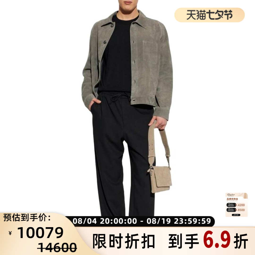 AMI Alexandre Mattiussi26春夏新款男士皮质翻领夹克短外套 银泰