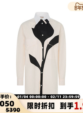 【折扣】PLAN C 女士玫瑰花印花纯色衬衫