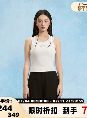 SOFITTE 25春夏新款女士拼接蕾丝修身背心上衣银泰百货 301355