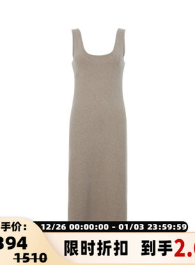 Ninety Percent 春季高级感修身无袖吊带背心连衣裙银泰百货