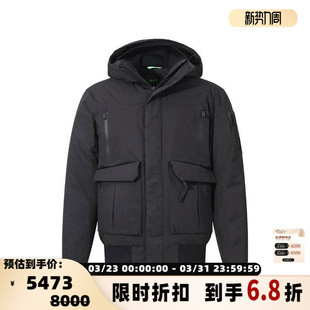 黑色鸭绒连帽羽绒服银泰百货 秋冬男士 300095 Boss雨果博斯 Hugo