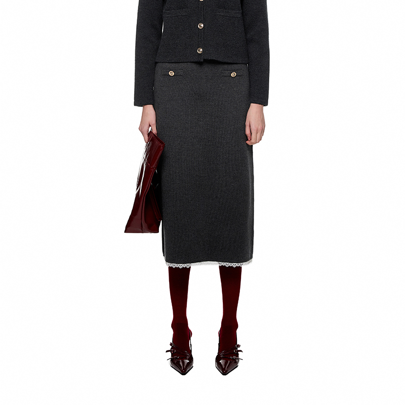 SHRO ENRO Perfect distance 25秋冬新款女士羊毛针织半裙 301469