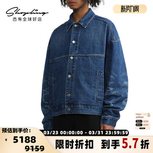 oversize水洗牛仔翻领外套银泰百货 潮牌男士 DONE 301596