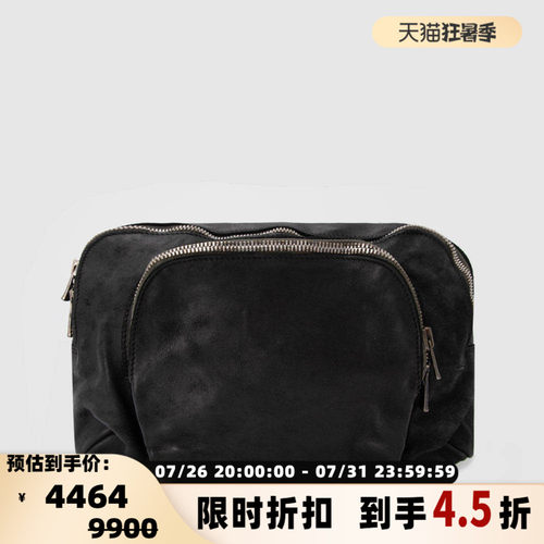 GUIDI男士高级质感马皮革休闲双拉链多层小号手拿包银泰 301604