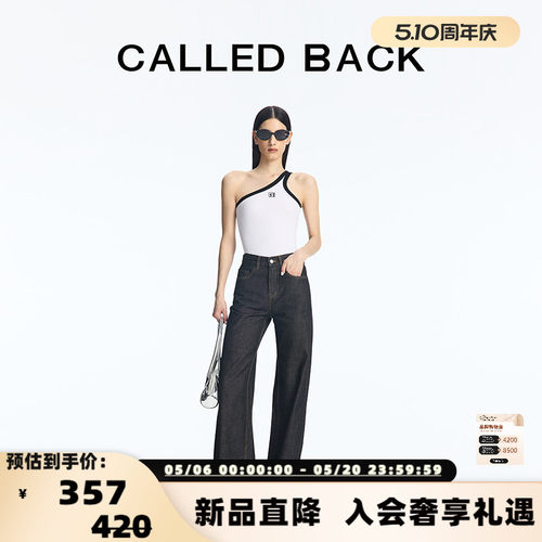 CALLEDBACK单肩吊带撞色背心