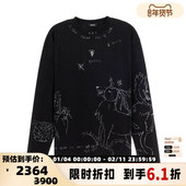 春季 新款 百搭男女同款 WE11DONE 长袖 圆领T恤银泰百货精品301574