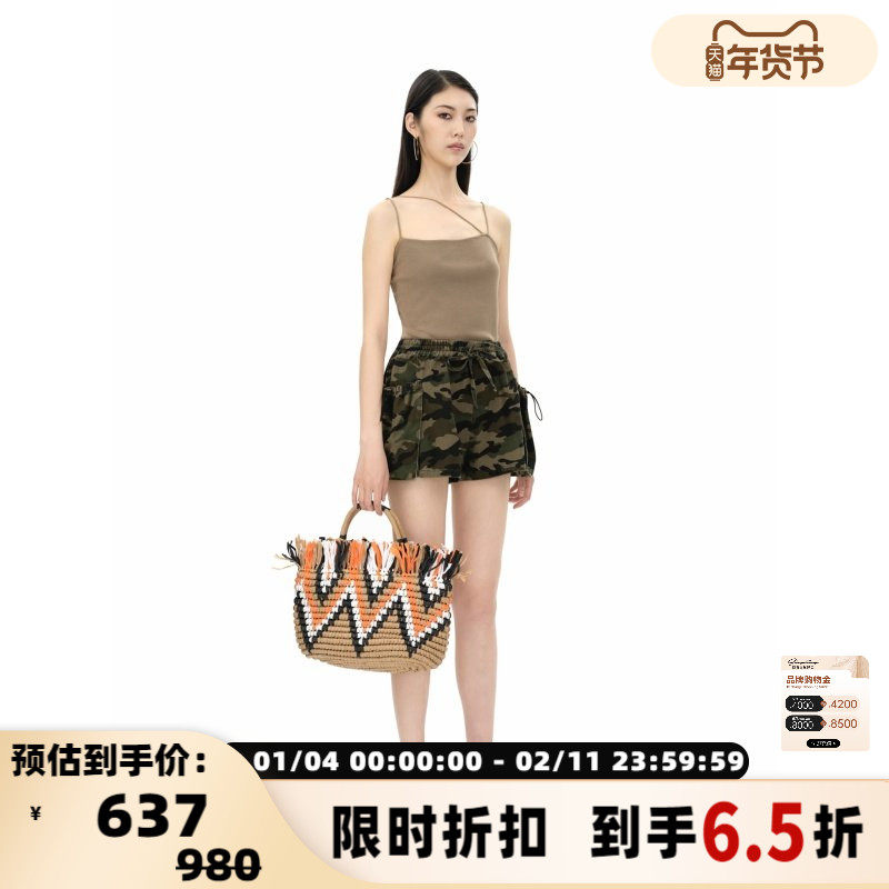 Dear Alien 春夏新款女士Harry辣妹迷彩休闲短裤银泰百货 301594,女装/女士精品,休闲裤,淘宝优惠券,粉丝福利购,淘宝优惠卷