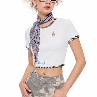 T恤 女士撞色边小兔子紧身短款 301261 Sandra兔子游乐园 Alexia