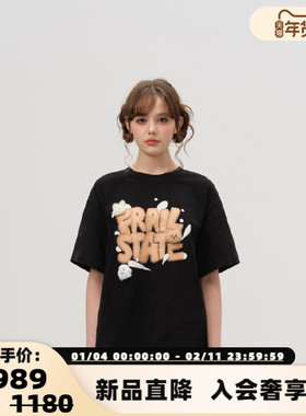 FRAILSTATE 春夏新款男女款饼干LOGO玩偶短袖T恤银泰百货 301260