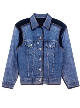 pushBUTTON 秋冬女士撞色休闲短款牛仔外套银泰百货精品 301574