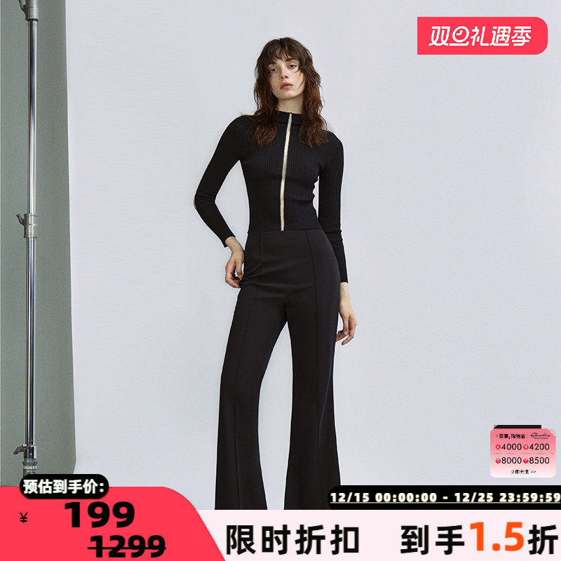 INSPIRE黑色半高领打底针织衫