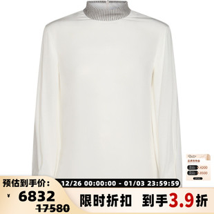 高领桑蚕丝衬衫 简约女士长袖 Cucinelli 上衣银泰 Brunello