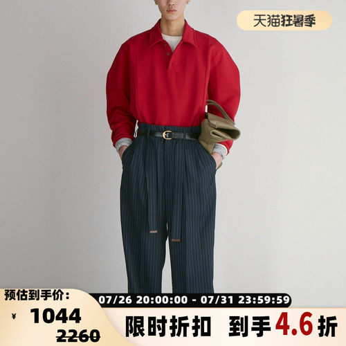 RECTO 秋冬新款女士纯色棉质POLO领后刺绣logo卫衣银泰百货
