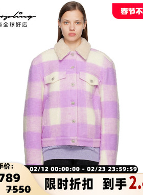 pushBUTTON秋冬女士文艺格子毛呢加棉外套银泰百货 301596