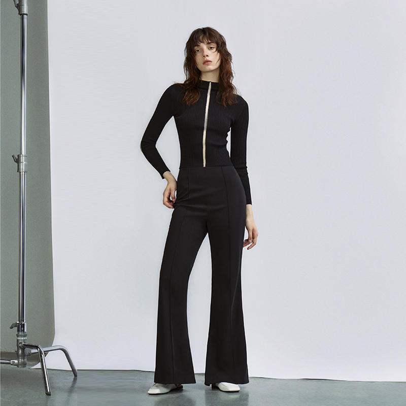 INSPIRE黑色半高领打底针织衫