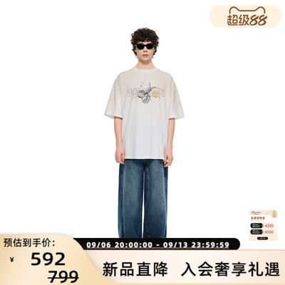 VETEMENTS纯棉落肩袖T恤