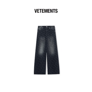 301446 银泰 VETEMENTS 秋冬女士镭射石磨水洗满印工艺牛仔长裤