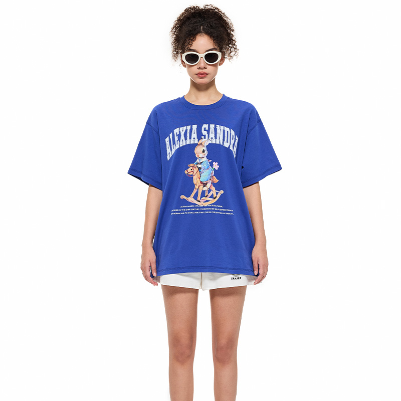 Alexia Sandra休闲系列 女士木马兔子经典印花短袖T恤  301261