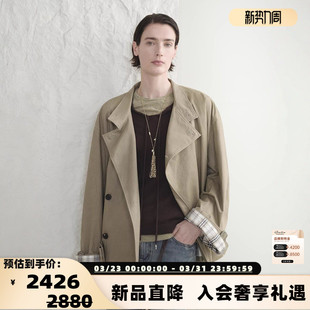 女士斜门襟短风衣外套银泰 26春夏新款 301257 white简白 concise