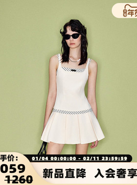 SHRO ENRO runway like breathe系列 假两件低腰吊带裙银泰301469