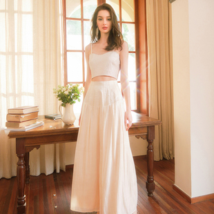 FLONAKED 300170 香槟色亮钻哑光缎打底胸衣吊带背心