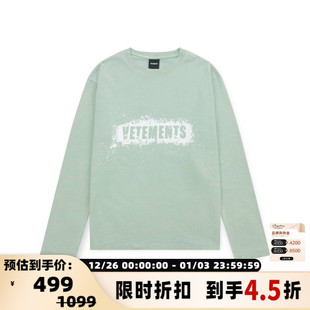 长袖 纯棉花卉喷绘男女圆领打底衫 T恤301446 新款 VETEMENTS