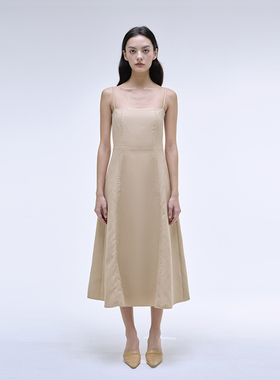 INSPIRE STORIES 春夏吊带连衣裙明线显瘦法式长裙 银泰