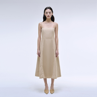 INSPIRE 春夏吊带连衣裙明线显瘦法式 长裙 银泰 STORIES