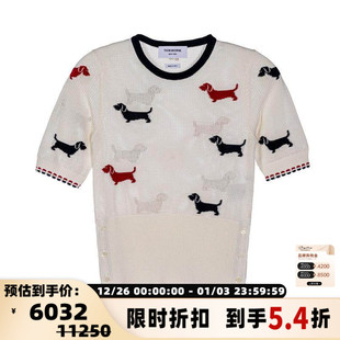 女士小狗刺绣圆领毛衣301574 24新款 THOM BROWNE