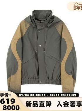 ACNE STUDIOS 秋冬新款男士撞色拼接夹棉外套银泰百货精品301574