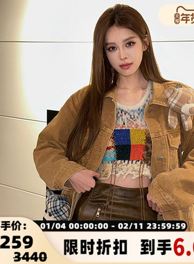 【断码】13DE MARZO 秋冬立体玩偶穿越玩偶牛仔夹克300178