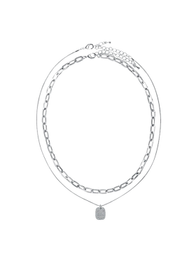 abybcharming情书银色情侣项链