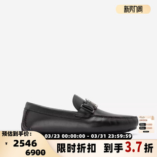 银泰百货 FERRAGAMO菲拉格慕 乐福鞋 牛皮革金属标皮鞋 301604 男士