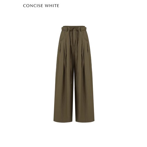 concise-white/简白26春夏女士花苞边抽绳裤 银泰百货 301257