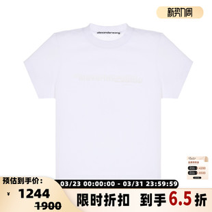 T恤银泰百货 ALEXANDER 圆领短袖 女士白色纯棉短袖 301574 WANG