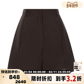 RECTO春季 裤 棕色桑蚕丝女士休闲百搭短裤 西装