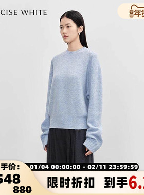 CONCISE-WHITE秋冬女士新款羊毛圆领毛衣银泰百货 301257
