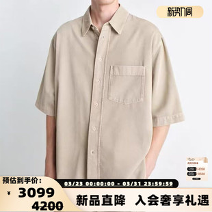 银泰百货 衬衫 301574 翻领单排扣口袋宽松短袖 LEMAIRE男士