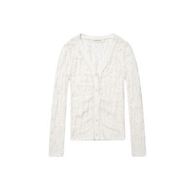 CONCISE-WHITE镂空针织开衫