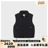 女士翻领拉链布面鹅绒羽绒马甲银泰百货 设计师品牌 IMMI 300124