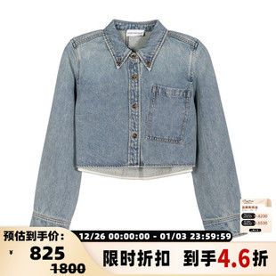 牛仔衬衫 SHORT 休闲长袖 短句都市女士短款 银泰301574 SENTENCE