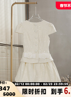 SELF PORTRAIT 女士白色织物面料蓬蓬连衣裙淑女裙银泰 300217