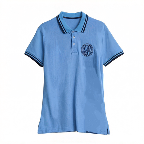 Versace/范思哲男士商务休闲撞色条纹短袖POLO衫 银泰百货 301596